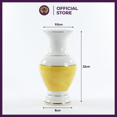 Bộ Đồ Thờ Gốm Sứ Cao Cấp Vân Đá Vàng 16 bo binh vang binh hoa