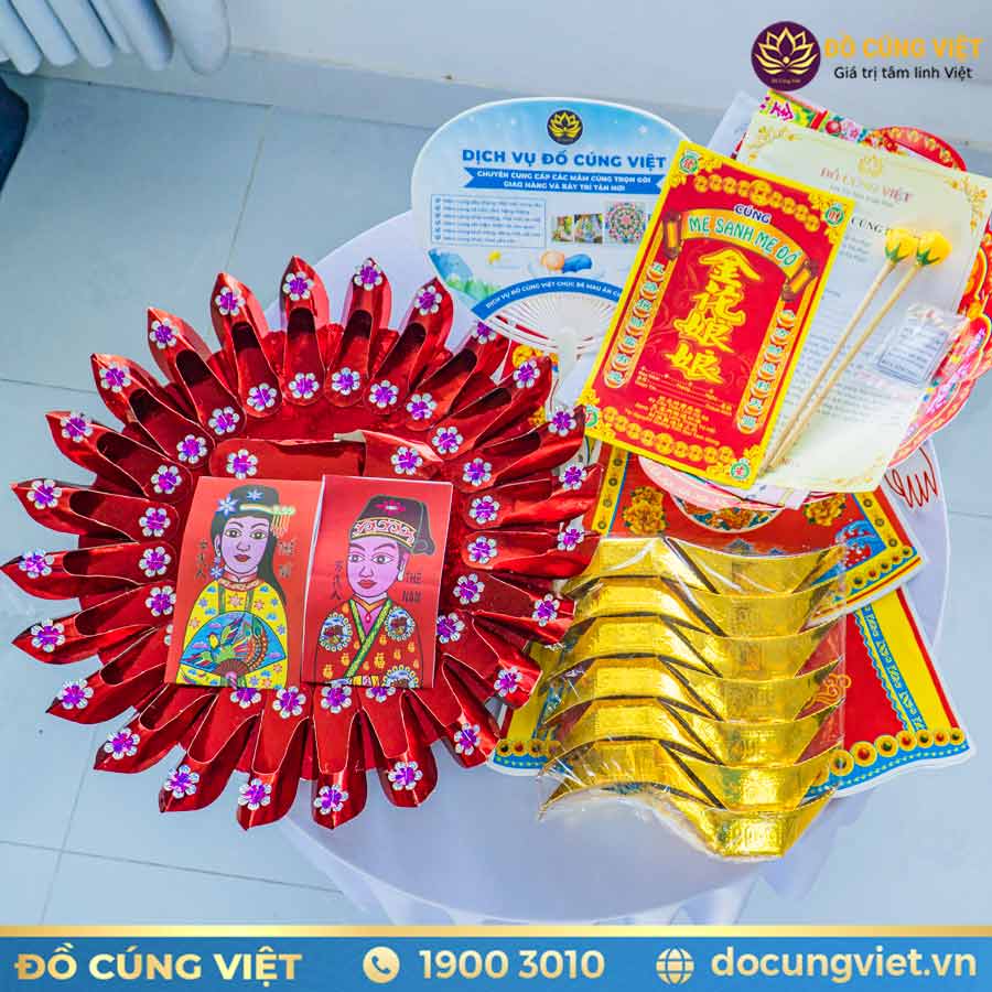 Bộ giấy cúng đầy tháng bé gái