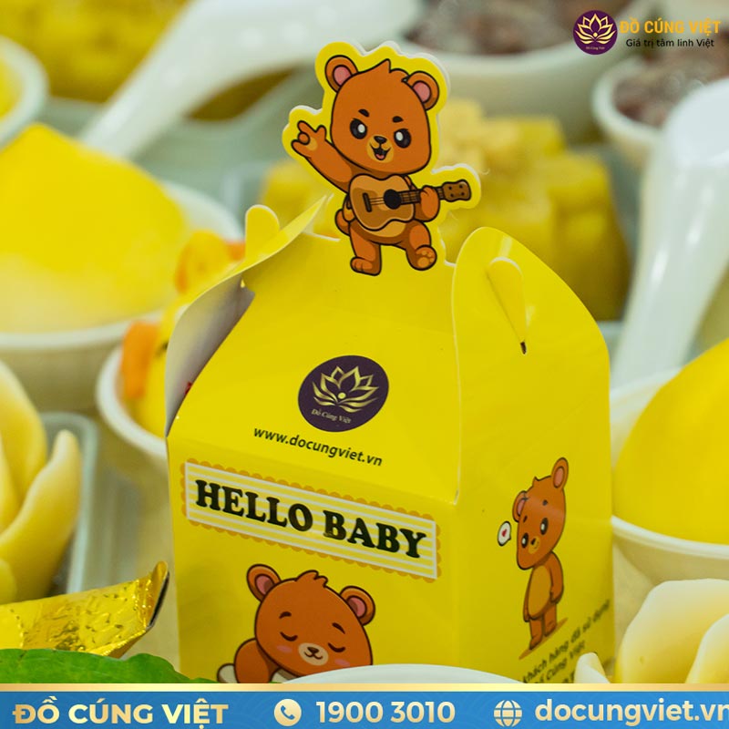 Hộp bánh kẹo cúng thôi nôi cho bé