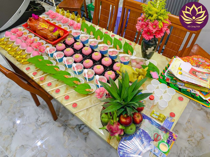 không gian lễ cúng đầy tháng