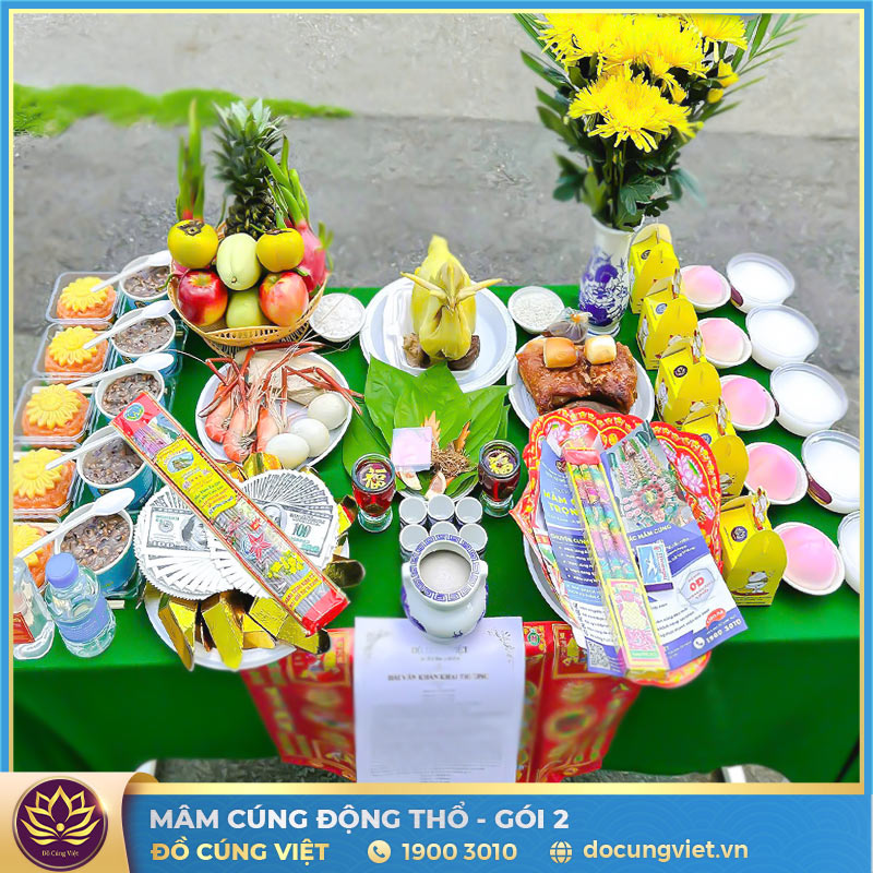 Mâm cúng động thổ gói 2