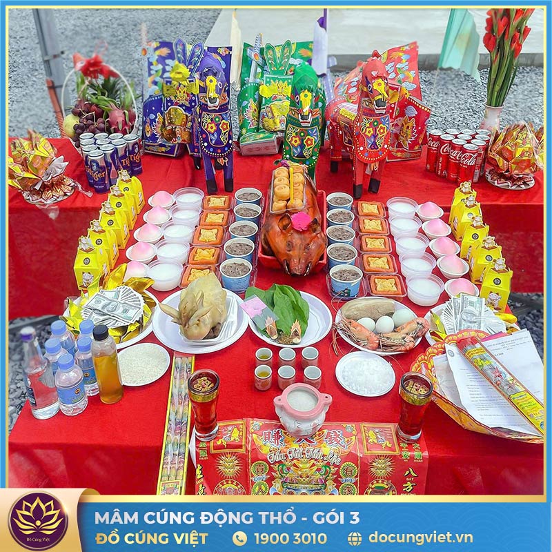 Mâm cúng động thổ gói VIP