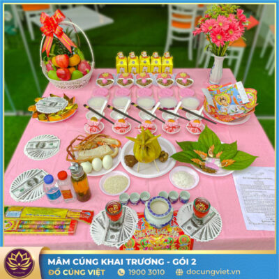 mam cung khai truong cong ty cua hang goi theo tone mau