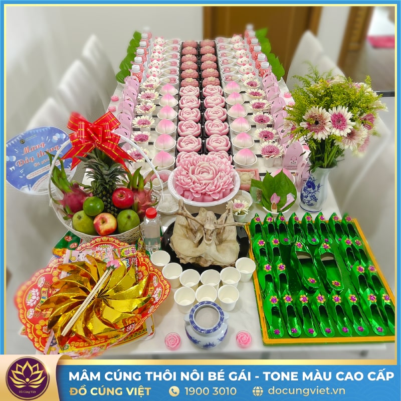 Mâm cúng thôi nôi bé gái - Đồ Cúng Việt