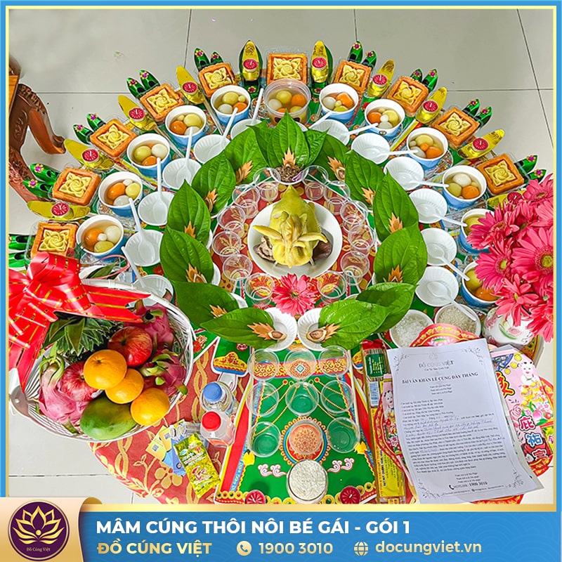 Hình ảnh mâm cúng thôi nôi bé gái [GÓI 1] - Chi nhánh Đồ Cúng Việt TPHCM