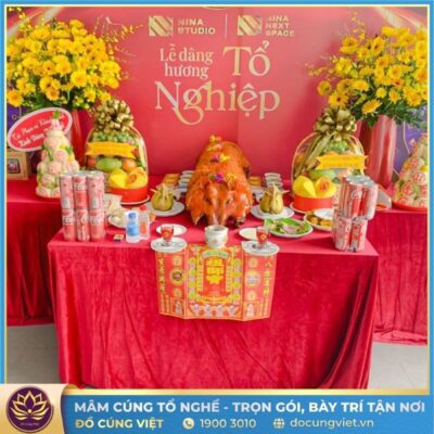 Alternative view of Mâm cúng Tổ Lỗ Ban 20/12 âm lịch (Mộc – Xây dựng – Cơ khí)