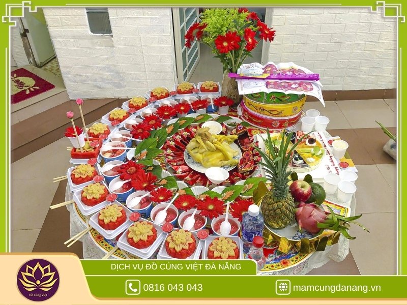 Mâm cúng đầy tháng cho bé gái đơn giản 8 Mâm cúng đầy tháng bé gái cho chị Vy – Điện Bàn