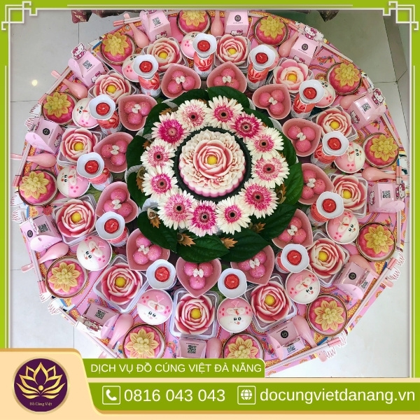 Mâm cúng đầy tháng chay cho bé gái 2 Mâm cúng đầy tháng chay cho bé gái Gói 3