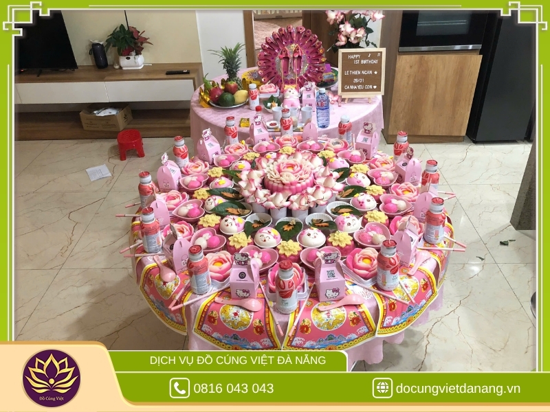 Mâm cúng thôi nôi chay cho bé gái 10 Mâm Cúng Thôi Nôi Chay Bé Gái Gói Vip Giao đến Chị Mai Tại Liên Chiểu